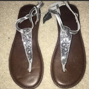 Abercrombie and Fitch Silver Sparkle Sandals